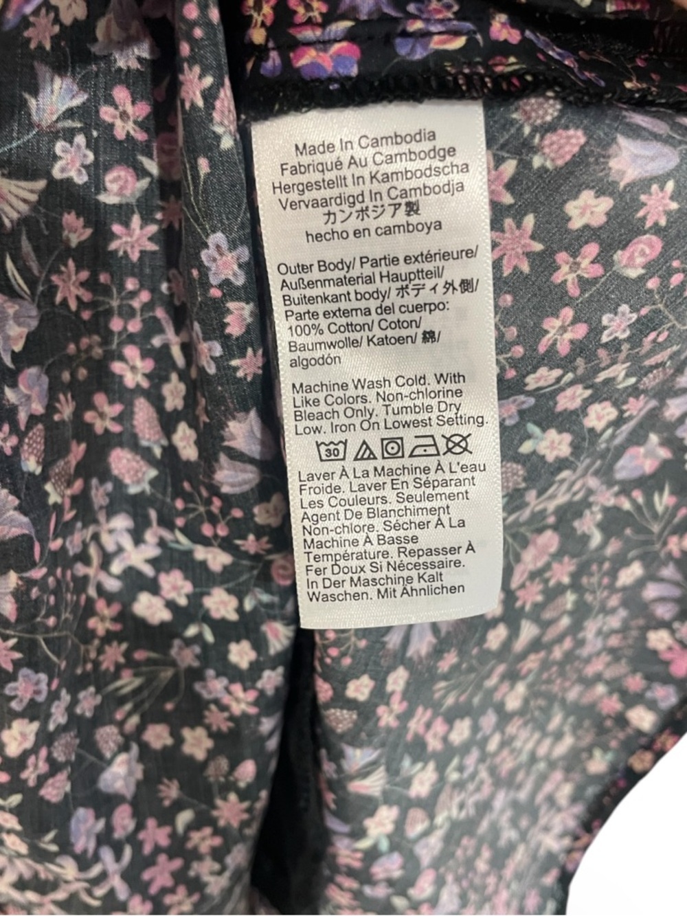 J.Crew Liberty Fabric Floral Mini Dress Size Small Black Cotton Pockets - Picture 9 of 10